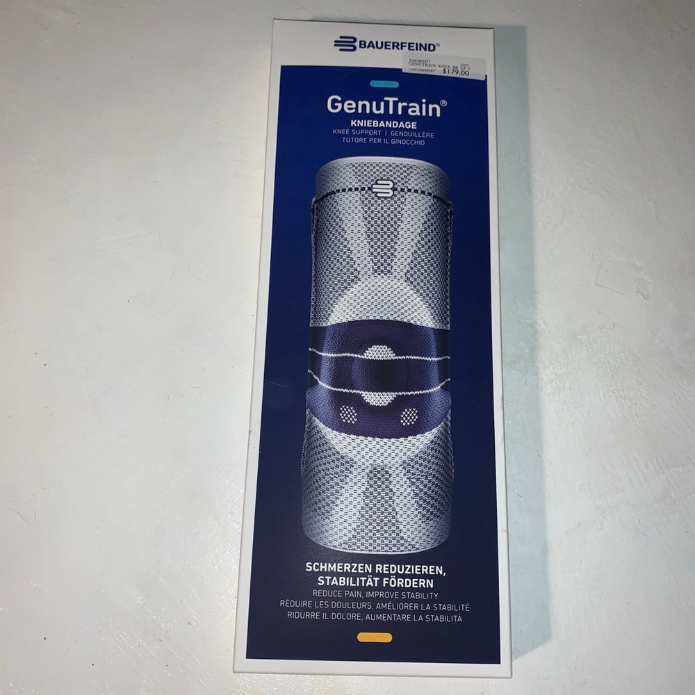 Unisex Bauerfeind GenuTrain Knee Beace Bandage Size 7 Gray Blue